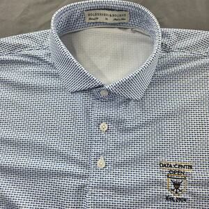 Holderness & Bourne Polo Shirt Mens XL Blue Duncan Tailored Fit Golf Logos